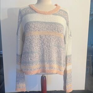 Mystree Pastel Striped Crew Neck Sweater